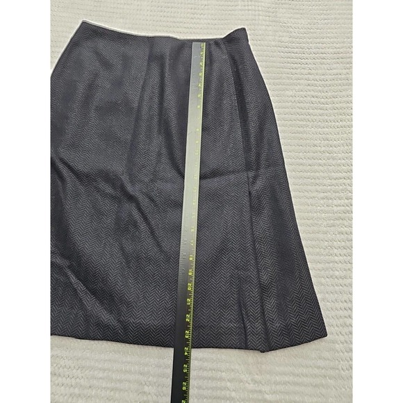 Harve Benard Skirt Womens 8 100% Wool Gray & Dark Blue Patterned - Picture 2 of 7